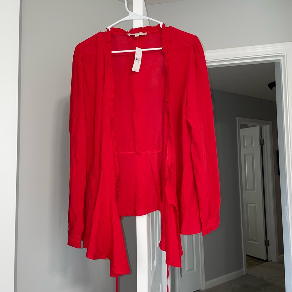 LOFT Ruffle Wrap Top NWT!